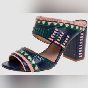 Tory Burch Blue Leather Topanga Mule 9